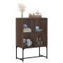 Auxiliary cabinet with brown oak glass doors 69x37x100 cm by , Sideboards - Ref: Foro24-836552, Price: 72,76 €, Discount: %