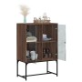 Auxiliary cabinet with brown oak glass doors 69x37x100 cm by , Sideboards - Ref: Foro24-836552, Price: 72,76 €, Discount: %