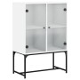 Armario auxiliar con puertas de vidrio blanco 69x37x100 cm de , Aparadores - Ref: Foro24-836546, Precio: 73,99 €, Descuento: %