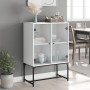 Armario auxiliar con puertas de vidrio blanco 69x37x100 cm de , Aparadores - Ref: Foro24-836546, Precio: 73,99 €, Descuento: %