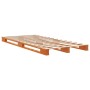 Solid wax brown pine wood pallet bed 90x200 cm by , Beds and slatted bases - Ref: Foro24-844452, Price: 117,93 €, Discount: %