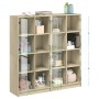 Oak Sonoma wood bookcase with doors 136x37x142 cm by , Bookcases and shelves - Ref: Foro24-3206519, Price: 254,99 €, Discount: %