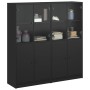 Regal mit Türen Holzwerkstoff schwarz 136x37x142 cm von , Bücherregale und Regale - Ref: Foro24-3206525, Preis: 269,99 €, Rab...