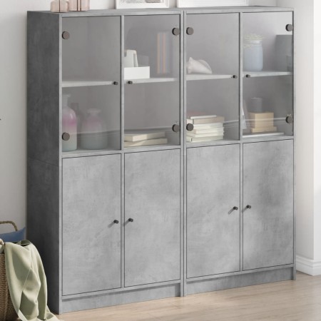 Regal mit Türen Holzwerkstoff grau 136x37x142 cm von , Bücherregale und Regale - Ref: Foro24-3206527, Preis: 275,99 €, Rabatt: %