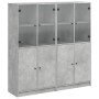 Estantería con puertas madera de ingeniería gris 136x37x142 cm de , Librerías y estanterías - Ref: Foro24-3206527, Precio: 28...