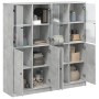 Estantería con puertas madera de ingeniería gris 136x37x142 cm de , Librerías y estanterías - Ref: Foro24-3206527, Precio: 28...