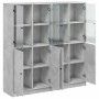 Estantería con puertas madera de ingeniería gris 136x37x142 cm de , Librerías y estanterías - Ref: Foro24-3206527, Precio: 28...