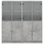 Estantería con puertas madera de ingeniería gris 136x37x142 cm de , Librerías y estanterías - Ref: Foro24-3206527, Precio: 28...