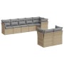 Garden sofa set with beige cushions, 8 pieces, PE rattan. by , Garden sets - Ref: Foro24-3217909, Price: 535,43 €, Discount: %