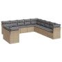 Set von 11-teiligen Gartensofas mit beigen Kissen aus synthetischem Rattan von , Gartensets - Ref: Foro24-3217879, Preis: 752...