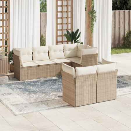 Set aus 7-teiligen Gartensofas und Kissen, synthetisches Rattan, beige von , Gartensets - Ref: Foro24-3217898, Preis: 608,25 ...