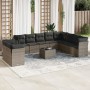 11-piece garden sofa set and gray synthetic rattan cushions by , Garden sets - Ref: Foro24-3217870, Price: 710,56 €, Discount: %