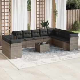 11-teiliges Gartensofa-Set und graue synthetische Rattankissen von , Gartensets - Ref: Foro24-3217870, Preis: 748,54 €, Rabat...