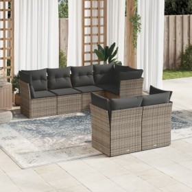 7-piece garden sofa set with gray PE rattan cushions by , Garden sets - Ref: Foro24-3217900, Price: 473,86 €, Discount: %