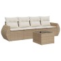 Garden sofa set with cushions 5 pieces beige synthetic rattan by , Garden sets - Ref: Foro24-3221087, Price: 442,33 €, Discou...