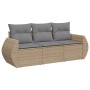 Garden sofa set with beige cushions 3 pieces PE rattan by , Garden sets - Ref: Foro24-3221058, Price: 245,80 €, Discount: %