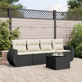 5-teiliges Gartenmöbel-Set und schwarze synthetische Rattankissen von , Gartensets - Ref: Foro24-3221085, Preis: 341,73 €, Ra...