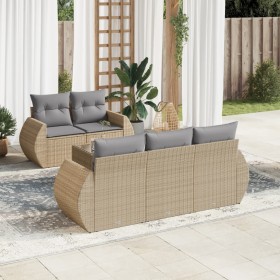 Garden sofa set with 6-piece synthetic rattan beige cushions by , Garden sets - Ref: Foro24-3221098, Price: 503,23 €, Discoun...