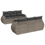 7-piece garden sofa set with gray PE rattan cushions by , Garden sets - Ref: Foro24-3221109, Price: 538,29 €, Discount: %