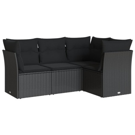 4-piece garden sofa set with black synthetic rattan cushions by , Garden sets - Ref: Foro24-3249414, Price: 290,30 €, Discoun...