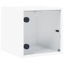 Mesita de noche con puerta de vidrio blanco 35x37x35 cm de , Mesitas de noche - Ref: Foro24-836462, Precio: 35,27 €, Descuent...