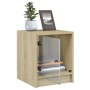 Bedside table with Sonoma oak glass door 35x37x42 cm by , Nightstands - Ref: Foro24-836347, Price: 40,17 €, Discount: %