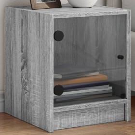 Bedside table with Sonoma gray glass door 35x37x42 cm by , Nightstands - Ref: Foro24-836353, Price: 36,82 €, Discount: %