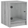 Mesita de noche con puerta de vidrio gris Sonoma 35x37x42 cm de , Mesitas de noche - Ref: Foro24-836353, Precio: 37,99 €, Des...