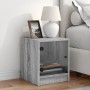 Bedside table with Sonoma gray glass door 35x37x42 cm by , Nightstands - Ref: Foro24-836353, Price: 36,82 €, Discount: %