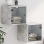 Mesitas noche puertas de vidrio 2 uds gris hormigón 35x37x35 cm de , Mesitas de noche - Ref: Foro24-836469, Precio: 55,95 €, ...