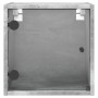 Mesitas noche puertas de vidrio 2 uds gris hormigón 35x37x35 cm de , Mesitas de noche - Ref: Foro24-836469, Precio: 55,95 €, ...