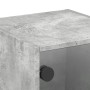 Bedside tables with glass doors, set of 2, in gray concrete, 35x37x35 cm. by , Nightstands - Ref: Foro24-836469, Price: 55,95...