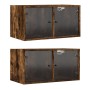 Wall-mounted furniture with 2 smoked oak glass doors, 68.5x37x35 cm by , Lockers and storage cabinets - Ref: Foro24-836506, P...