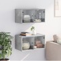 Wall furniture glass doors 2 units concrete gray 68.5x37x35 cm by , Lockers and storage cabinets - Ref: Foro24-836504, Price:...