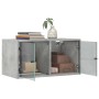 Wall furniture glass doors 2 units concrete gray 68.5x37x35 cm by , Lockers and storage cabinets - Ref: Foro24-836504, Price:...