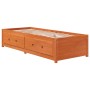 Wax brown solid pine wood sofa bed 90x200 cm by , Beds and slatted bases - Ref: Foro24-844478, Price: 210,99 €, Discount: %