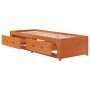 Wax brown solid pine wood sofa bed 90x200 cm by , Beds and slatted bases - Ref: Foro24-844478, Price: 210,99 €, Discount: %