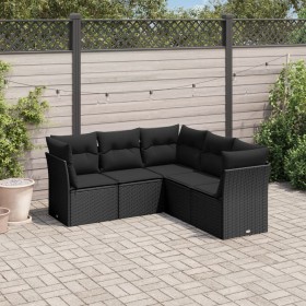 5-teiliges Gartenmöbel-Set und Kissen aus synthetischem Rattan schwarz von , Gartensets - Ref: Foro24-3249454, Preis: 366,36 ...