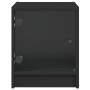 Mesita de noche con puerta de vidrio negro 35x37x42 cm de , Mesitas de noche - Ref: Foro24-836345, Precio: 37,99 €, Descuento: %