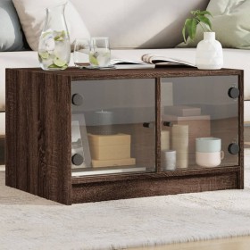 Center table with brown oak glass doors 68x50x42 cm by , Coffee table - Ref: Foro24-836370, Price: 69,99 €, Discount: %