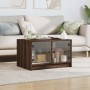 Center table with brown oak glass doors 68x50x42 cm by , Coffee table - Ref: Foro24-836370, Price: 68,06 €, Discount: %