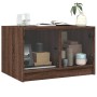 Mesa de centro con puertas de vidrio marrón roble 68x50x42 cm de , Mesas de centro - Ref: Foro24-836370, Precio: 68,06 €, Des...