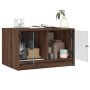 Mesa de centro con puertas de vidrio marrón roble 68x50x42 cm de , Mesas de centro - Ref: Foro24-836370, Precio: 68,06 €, Des...