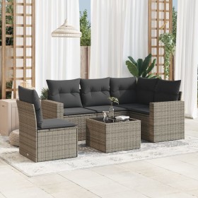 6-piece garden furniture set and gray synthetic rattan cushions by , Garden sets - Ref: Foro24-3218970, Price: 408,70 €, Disc...