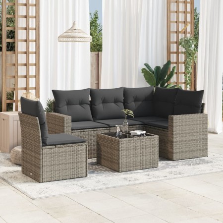 6-piece garden furniture set and gray synthetic rattan cushions by , Garden sets - Ref: Foro24-3218970, Price: 409,06 €, Disc...