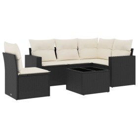 6-piece garden sofa set and black synthetic rattan cushions by , Garden sets - Ref: Foro24-3218966, Price: 392,52 €, Discount: %