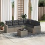 7-teiliges Gartensofa-Set mit grauen PE-Rattan-Kissen von , Gartensets - Ref: Foro24-3219010, Preis: 475,07 €, Rabatt: %