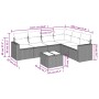 7-teiliges Gartensofa-Set mit grauen PE-Rattan-Kissen von , Gartensets - Ref: Foro24-3219010, Preis: 475,07 €, Rabatt: %