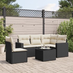 6-piece garden furniture set and black synthetic rattan cushions by , Modular outdoor sofas - Ref: Foro24-3251313, Price: 404...