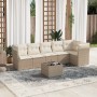 7-piece garden sofa set and beige synthetic rattan cushions by , Garden sets - Ref: Foro24-3217668, Price: 527,80 €, Discount: %